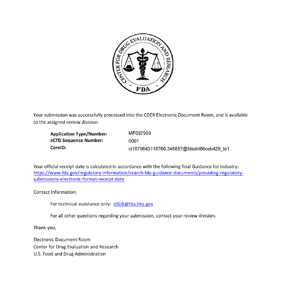 美国FDA注册编号